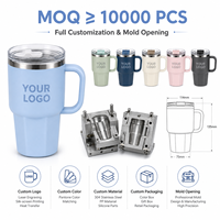 Taza de Café de Acero Inoxidable con Aislamiento al Vacío, con Asa, Tapa y Pajita, Vaso de Viaje para Bebidas Frías y Calientes, con Logotipo Personalizado