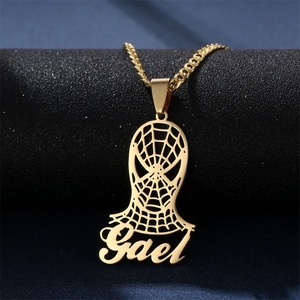 Collana con Nome Personalizzato a Cartone Animato, Ciondolo in Acciaio Inossidabile Placcato Oro 18K, Gioiello Personalizzato <span class=keywords><strong>per</strong></span> Bambini - Product Image 5