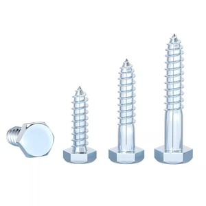 Hexagonal Head Self Tapping Wood Screws Fully Threaded Zinc Plated Grade A Level 4.8 For Construction Industry - Product Image 1