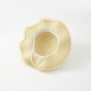 GG254 Sombrilla bonita para niños coreanos <span class=keywords><strong>Sombrero</strong></span> de playa de verano de <span class=keywords><strong>paja</strong></span> y conjunto de bolso Sun Flower Summer Girl's Beach Hat - Product Image 3