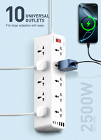 LDNIO SC10610C Regleta de Enchufes Universal con 10 Tomas de CA y 6 Puertos USB de Carga Rápida, Amplia Compatibilidad