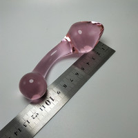Juguetes Sexuales para Adultos, Dildo de Cristal para Mujeres, Tapón Anal de Cristal, Perlas Vaginales Rosadas, Bonito Tapón Anal