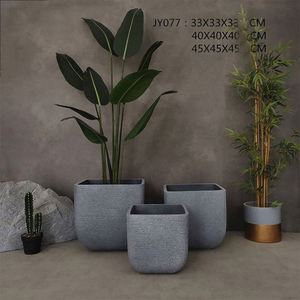Macetas Ovaladas de Cemento Grandes para Jardín, Interiores y Exteriores - Product Image 5