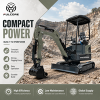 Mini-excavatrice FULCORE CE EPA EuroV certifiée ISO de 2 tonnes avec moteur caché et pompe à piston, pour travaux d'aménagement paysager et exploitation de vergers