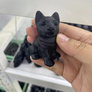 Neue Tierfiguren aus Natürlichem Obsidian, Heilender Stein, Geschnitzte Kristalltiere, Obsidian-Hunde - Product Image 3