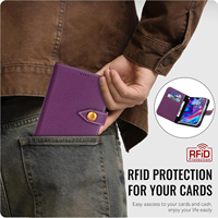 Étui de téléphone antichoc en cuir véritable avec fente pour cartes et chargement magnétique, personnalisé directement par l'usine OEM/ODM pour Apple 18 Fold