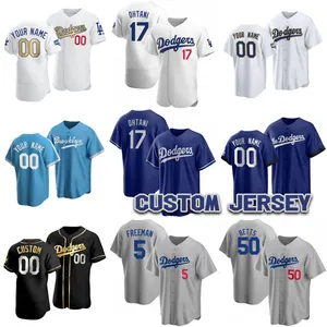 Custom Size S-6XL Los Angeles 5 Freddie Freeman 17 Shohei Ohtani 50 Mookie Betts Baseball Jersey Dodger Men's Women's Youth