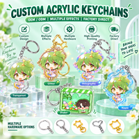 Porte-clés personnalisé en acrylique transparent, double face, avec impression de personnage d'anime ou de dessin animé, vente en gros, fournisseur OEM en vrac