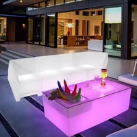 Ensemble de meubles de jardin en PE lumineux Shinestone, chaise et table LED, prix d'usine