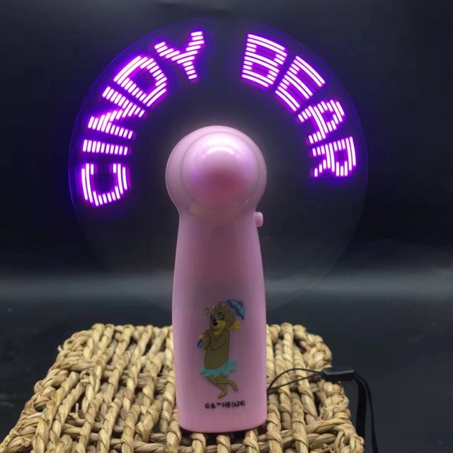 LED Portable Mini Handheld LED Fan Personalized Customized Advertising Promotion Text logo