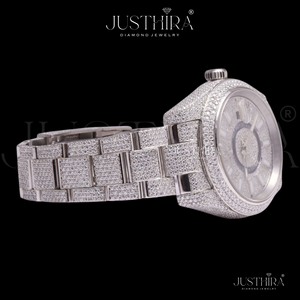 Top Selling Custom Design Moissanite Diamond Quartz <b>Watch</b> Stainless Steel OEM Brand Wristwatch Available <b>For</b> Sale - Product Image 4