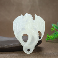 Nouvelle statue de dragon en jade naturel sculptée et gravée, objet décoratif artisanal Feng Shui, mascotte