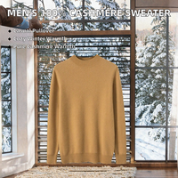 Pull en cachemire 100% pour homme, tricoté, respirant, à motif uni, manches longues, pour l'hiver