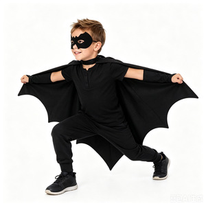 Conjunto de Disfraz de Murciélago para Niños, Capa Negra, Máscara, Traje para Juego de Roles de Halloween - Product Image 3