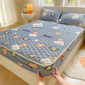 Kış sıcak kadife elastik bant monte levha süper yumuşak king-size yatak levha - Product Image 4