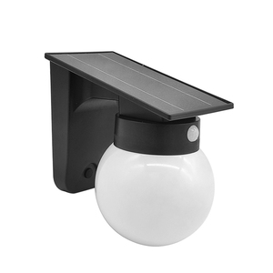 Lampe murale solaire LED 3CCT PIR IP65 étanche, lumière murale sphérique pour la décoration extérieure de la cour, de la villa, du jardin et du paysage - Product Image 1