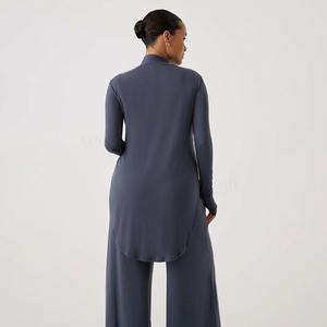 Offre Spéciale grande taille femmes musulman survêtement Logo personnalisé manches longues mi cou séchage rapide femmes vêtements de <span class=keywords><strong>sport</strong></span> modestes pour Gym Fitness - Product Image 5