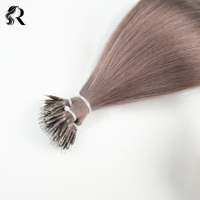 Extensiones de Cabello Virgen Chino de 18-24 Pulgadas, con Punta de Anillo de Queratina Nano, 100% Cabello Humano, Decolorado
