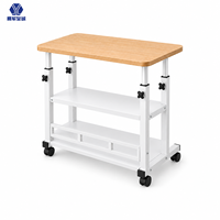 Bureau d'ordinateur en bois personnalisable avec rangement, hauteur réglable, pliable, idéal pour l'apprentissage au chevet et les repas
