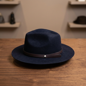 Deep Blue Genuine Leather Customized Fashion Cowboy <b>Hat</b> BS International Unisex Casual Comfortable Durable Outdoor Beach <b>Sun</b> - Product Image 1