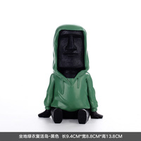 Patung abstrak patung batu Pulau Paskah, pot bunga kepala manusia ornamen desktop Moai untuk dekorasi rumah atau lanskap taman