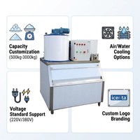 Machine à glace en flocons pour eau de mer marine, en acier inoxydable 316L anti-corrosion, pour bateaux de pêche et produits aquatiques, production de 1T à 10T par jour