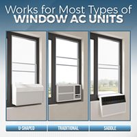 Kit de Ventana Corredera Moderna Antirrobo de Aluminio para Ventanas Correderas Horizontales para Aires Acondicionados Convencionales Tipo U