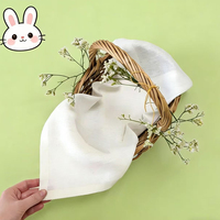 Decoração Personalizada para Cesta de Páscoa em Linho de Cor Sólida para Bordado