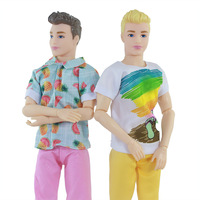 Werks bedarf 30cm bewegliche Gelenke Kunststoff Hübscher Junge Spielzeug puppen Kleidung Jeans hose Lose Weste Set Puppen kleidung Zubehör