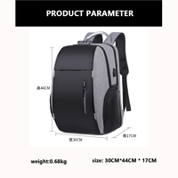 Sac à dos de voyage pour ordinateur portable 15,6 pouces, léger, en tissu Oxford, résistant aux rayures, avec fermeture à code et chargement USB, réfléchissant la nuit