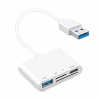 Lector de Tarjetas USB 3.0 con Puerto USB C, Adaptador Multifunción para Tarjetas de Memoria SD y TF para PC y Laptop
