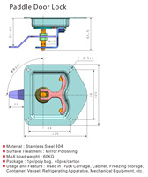 Pièces de porte de remorque de camion de haute qualité 304 boîte de serrure de clé de conteneur d'expédition de tache inoxydable