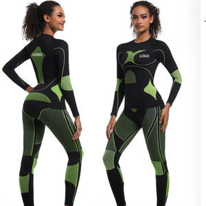 Ensembles personnalisés pour les femmes sans couture ajustement serré haute élasticité mise en forme du corps pantalon à manches longues <span class=keywords><strong>combinaison</strong></span> <span class=keywords><strong>de</strong></span> <span class=keywords><strong>ski</strong></span> pour le vélo, le yoga et les sports <span class=keywords><strong>de</strong></span> gymnastique - Product Image 1