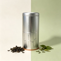 Boîtes en métal rondes de haute qualité, blanches et argentées, pour le thé, emballages cylindriques scellés sur mesure pour poudre, café et thé en gros