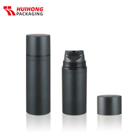Bouteille pour produits cosmétiques, flacon à pompe sans air, noir, réutilisable, PP mat, sans air, capacité de 30, 50, 80, 100 et 150ml