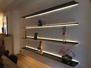큐브 레드 벽 마운트 선반 세트 알루미늄 스트립 벽 장식 선반 - Product Image 5