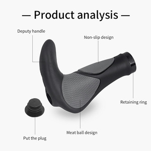 Puños de manillar para bicicleta de montaña Yueli, 22.2 mm, de goma antideslizante, con bloqueo de doble cara, para bicicletas de montaña - Product Image 4