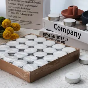 Aoyin Calde Factory's 14g White Tealight Candles Mini Tea Light Candle para la decoración del hogar Sin humo para Navidad Pascua personalizado - Product Image 2