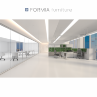 Ensemble de mobilier de bureau modulaire moderne, cadre de bureau, postes de travail, bureau pour 2 personnes, cloison