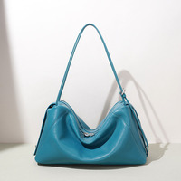 Tas Selempang Kulit Asli Minimalis Custom OEM untuk Wanita, Kapasitas Besar, Serbaguna, Tas Tangan Kulit untuk Sehari-hari