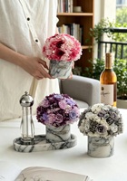 Vase en marbre naturel avec 20 roses éternelles préservées – Décoration de table, cadeau pour anniversaire, douche nuptiale – Vente en gros