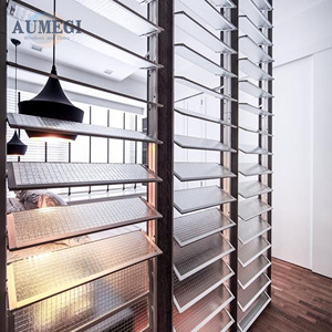 AUMEGI Ventilation <span class=keywords><strong>et</strong></span> respirabilité Intérieur <span class=keywords><strong>et</strong></span> extérieur <span class=keywords><strong>Moustiquaire</strong></span> en aluminium à double usage Fenêtre <span class=keywords><strong>avec</strong></span> Jalousie Café - Product Image 2