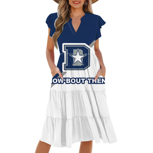 <span class=keywords><strong>Vestido</strong></span> MIDI transpirable personalizado para mujer Diseño de 32 equipos de fútbol con logotipo de impresión digital frontal Características Cintura natural - Product Image 6