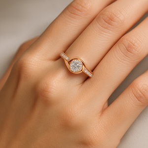 Elegante Anillo de Diamantes en Oro Rosa para Mujer, Joyería Brillante de Moda, Ideal para Bodas, Compromisos, Fiestas y Ocasiones Especiales - Product Image 5
