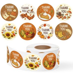 Round Paper Adhesive <b>Stickers</b> Thank You Labels For Gift Box Coffee Cup Food Container Eco-Friendly Craft Use - Product Image 1
