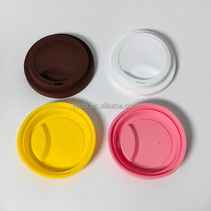 Taza de café de cerámica, serie multicolor, taza portátil para llevar sin asa con tapa de silicona, regalos para mujeres, hombres, él, ella - Product Image 3