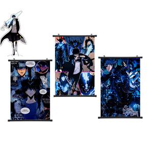Vente en gros personnalisée 60*90CM <span class=keywords><strong>Solo</strong></span> nivellement Sung Jin Woo <span class=keywords><strong>Manga</strong></span> Decora Anime Show vente dessin animé Anime Wallscrolls Anime Wall Scroll - Product Image 1