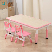 Table et chaises de maternelle en plastique pour enfants, ensemble de mobilier d'étude pour garderie, bureau préscolaire, chambre d'enfant, petit bureau de dessin