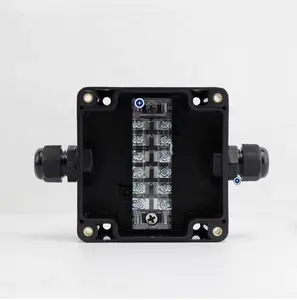 Kotak instrumen penutup listrik tahan air luar ruangan wadah peralatan penghubung elektronik koneksi plastik Proyek Hitam