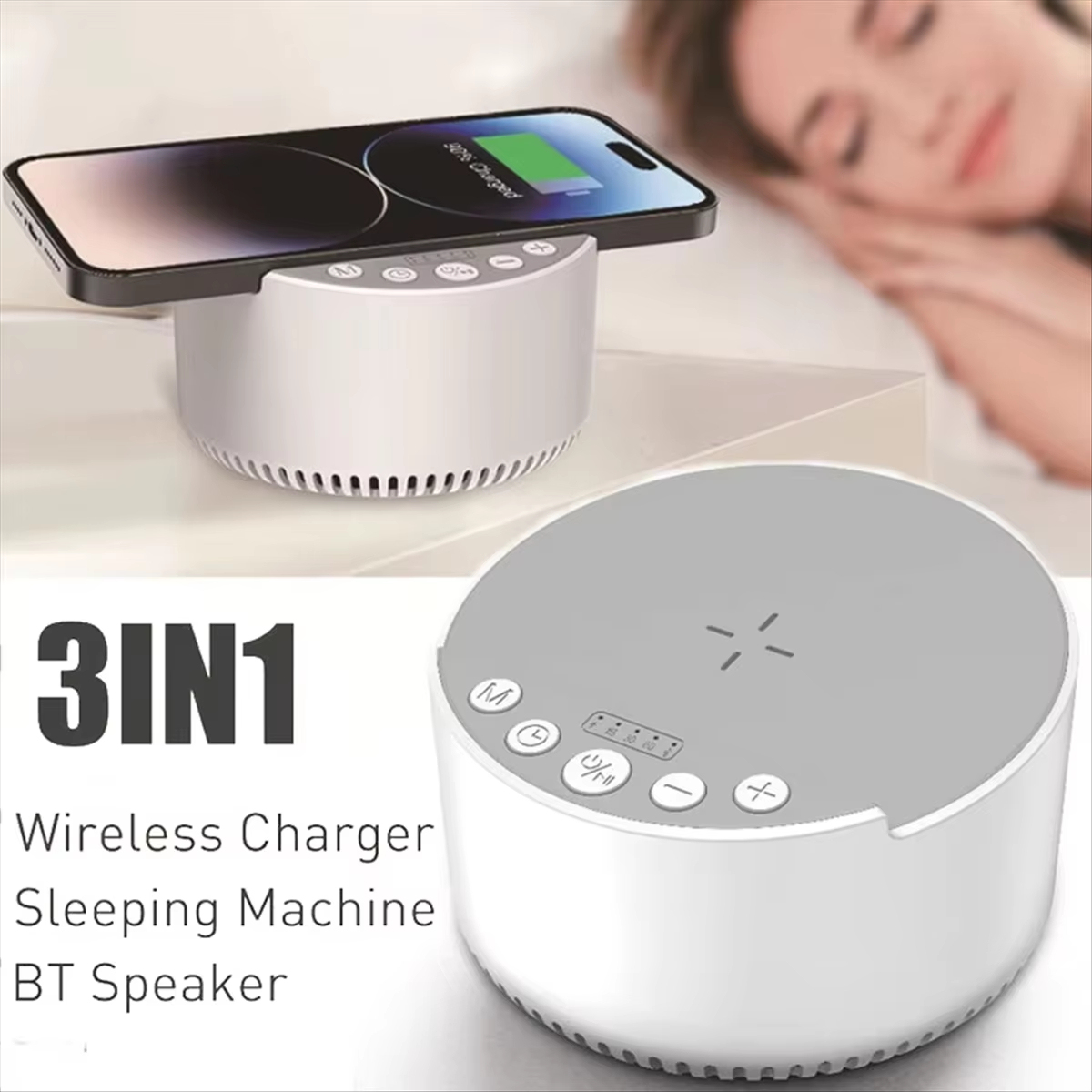 Mini Portable White Noise Bluetooth Speaker with 15W Charging · image 3